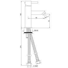 Смеситель для раковины без донного клапана Jaquar Kubix-F KUB-CHR-35025B