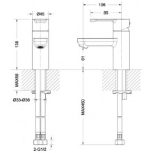 Смеситель для раковины Bravat Stream-D F137163C