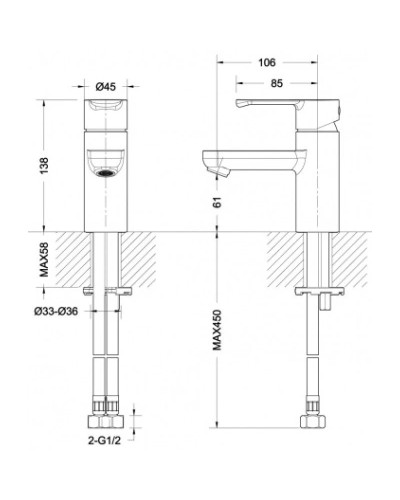 Смеситель для раковины Bravat Stream-D F137163C