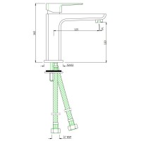 Смеситель для раковины без донного клапана Jaquar Kubix Prime KUP-WHM-35011BPM