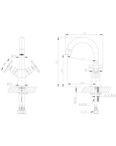 Смеситель для раковины Bravat Summer Rain F177111C-1