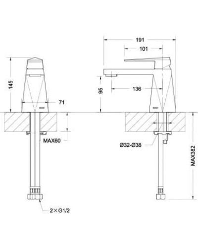 Смеситель для раковины Bravat Iceberg F176110G