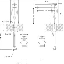Смеситель для раковины с донным клапаном Bravat Diamond F118102G-1-ENG