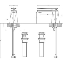 Смеситель для раковины с донным клапаном Bravat Diamond F118102G-2-ENG