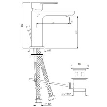 Cмеситель для раковины с донным клапаном Jaquar Ornamix Prime ORP-CHR-10051BPM