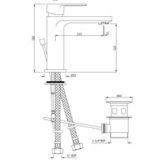 Cмеситель для раковины с донным клапаном Jaquar Ornamix Prime ORP-CHR-10051BPM