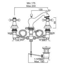 Cмеситель для раковины с донным клапаном Jaquar Queen’s QQT-CHR-7191