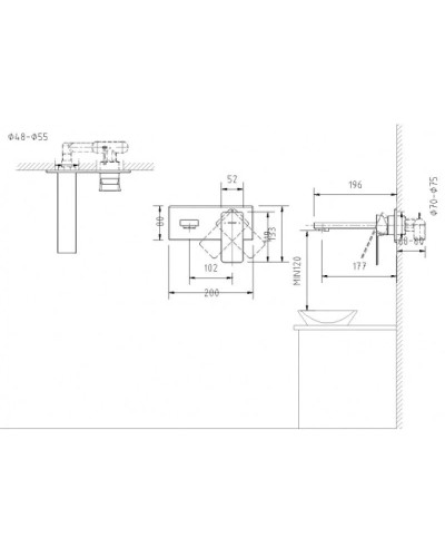Смеситель для раковины Bravat Phillis P69183C-ENG