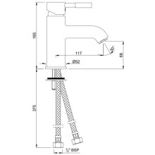 Смеситель для раковины без донного клапана Jaquar Solo SOL-CHR-6001B