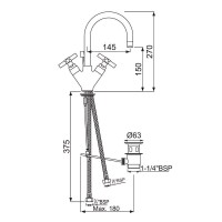 Cмеситель для раковины с донным клапаном Jaquar Solo SOL-CHR-6169B
