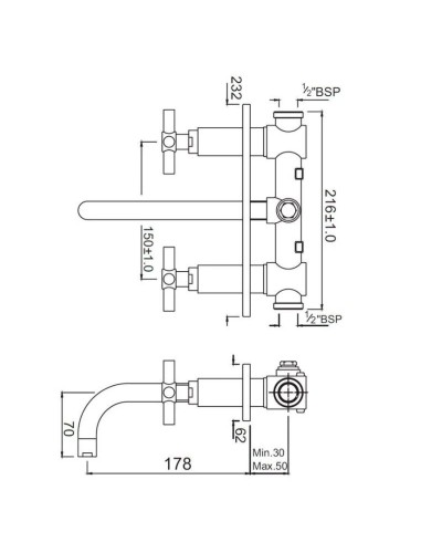 Смеситель для раковины без донного клапана Jaquar Solo SOL-CHR-6433