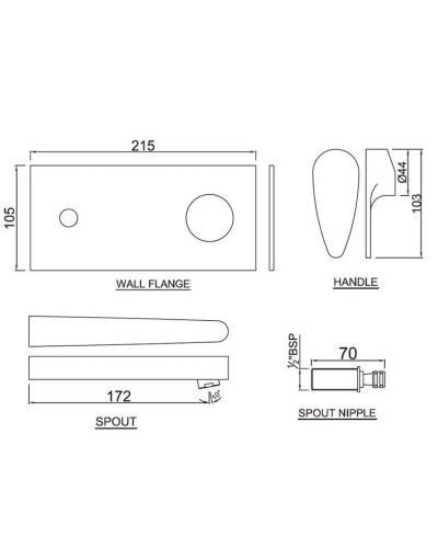 Смеситель для раковины без донного клапана Jaquar Vignette Prime VGP-CHR-81233K