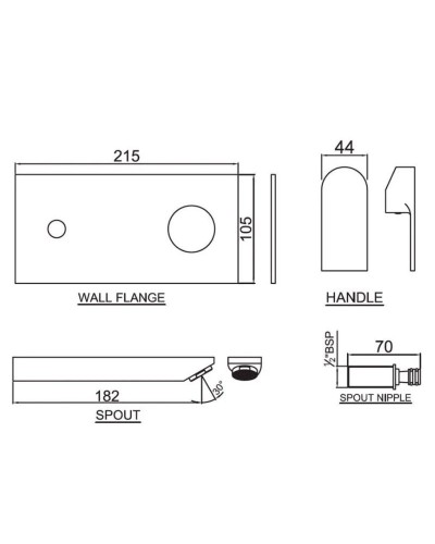Смеситель для раковины без донного клапана Jaquar Lyric LYR-CHR-38233K