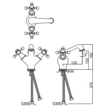 Смеситель для раковины без донного клапана Jaquar Queen’s QQT-CHR-7167B