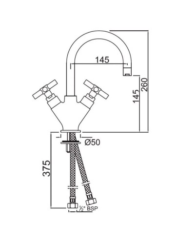 Смеситель для раковины без донного клапана Jaquar Solo SOL-CHR-6167B