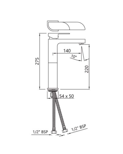 Смеситель для раковины без донного клапана Jaquar Alive ALI-BLM-85005B