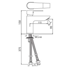 Смеситель для раковины без донного клапана Jaquar Aria ARI-CHR-39023B