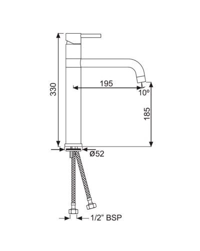 Смеситель для раковины без донного клапана Jaquar Florentine FLR-CHR-5009B