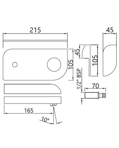 Смеситель для раковины без донного клапана Jaquar Alive ALI-CHR-85233K