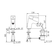 Смеситель для раковины с донным клапаном Hansa Pinto 45042203