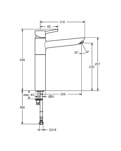 Смеситель для раковины без донного клапана Hansa Vantis Style 52472207