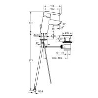 Смеситель для раковины с донным клапаном Hansa Vantis 52402273