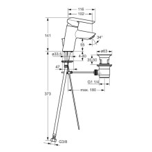 Смеситель для раковины с донным клапаном Hansa Vantis 52402273