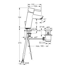 Смеситель для раковины с донным клапаном Hansa Vantis Style 52562277