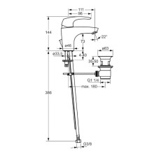 Смеситель для раковины с донным клапаном Hansa Disc 01012274