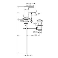 Смеситель для раковины с донным клапаном Hansa Form 49092103