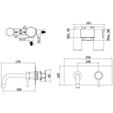 Смеситель для раковины без донного клапана Paffoni Light LIG101NO/M