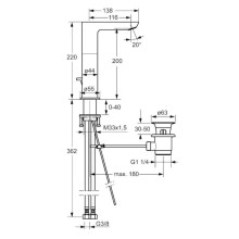 Смеситель для раковины с донным клапаном Hansa Ligna 55302203