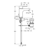 Смеситель для раковины с донным клапаном Hansa Ligna 06092203