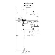 Смеситель для раковины с донным клапаном Hansa Ligna 06092203