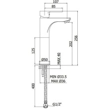 Смеситель для раковины без донного клапана Paffoni Red RED071CR120