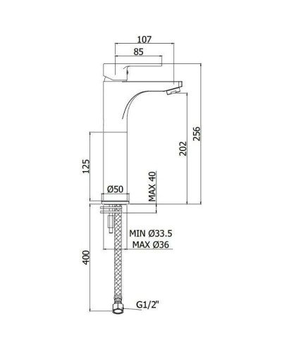 Смеситель для раковины без донного клапана Paffoni Red RED071CR120