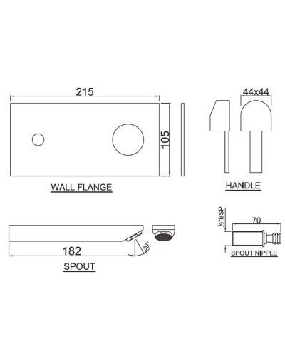Смеситель для раковины без донного клапана Jaquar D'Arc DRC-CHR-37233K