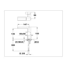 Смеситель для раковины без донного клапана Teka Formentera 623310210