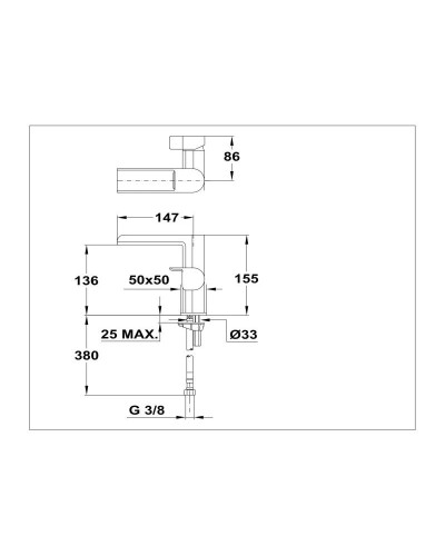 Смеситель для раковины без донного клапана Teka Formentera 623310210