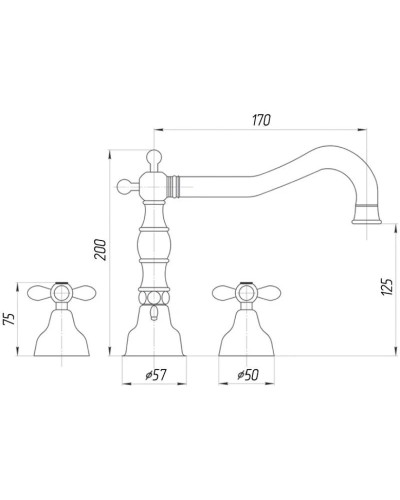 Смеситель для раковины Migliore Princeton Plus ML.PRP-8012.CRDO