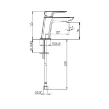 Смеситель для раковины без донного клапана Paini Nove 09BY205LMKM