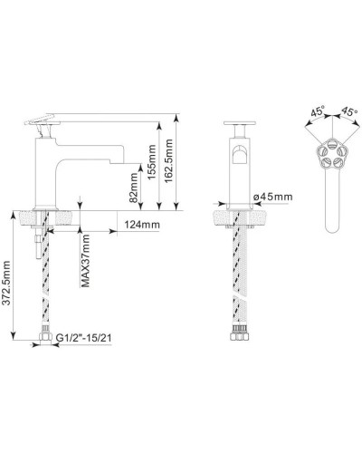 Смеситель для раковины без донного клапана BelBagno Roso ROS-LVM-CRM