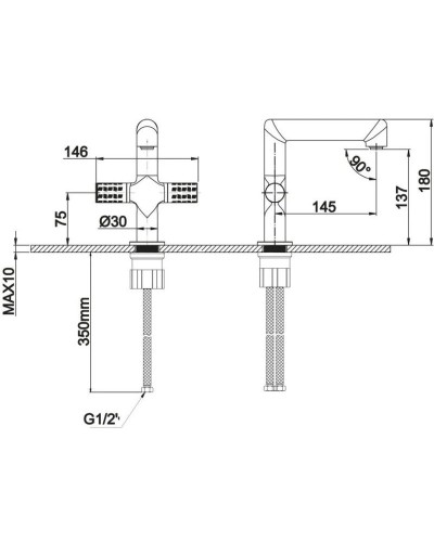 Смеситель для раковины без донного клапана BelBagno Impulso IMP-LVM-CRM