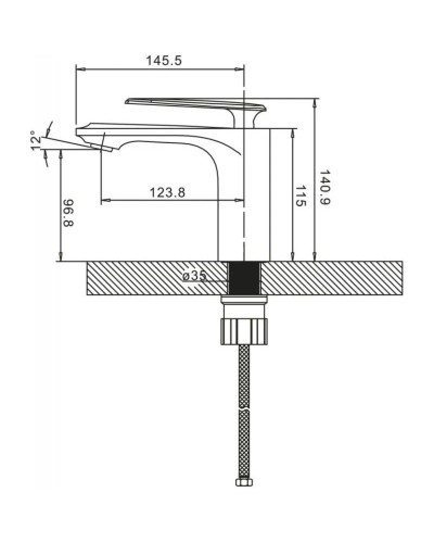 Смеситель для раковины без донного клапана BelBagno Gello GEL-LVM-CRM