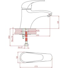 Смеситель для раковины без донного клапана Orange Archi M55-021cr