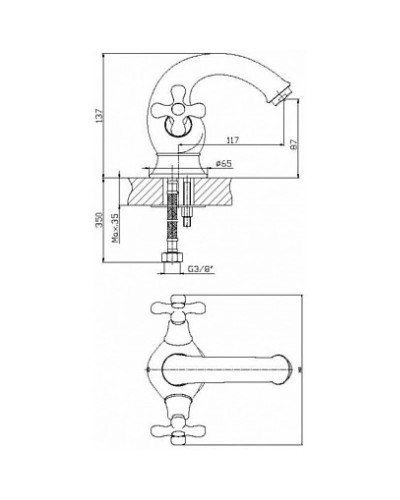 Смеситель для раковины без донного клапана Orange Gracia M20-021cr