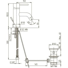 Смеситель для раковины с донным клапаном Paini Cox 78PW211