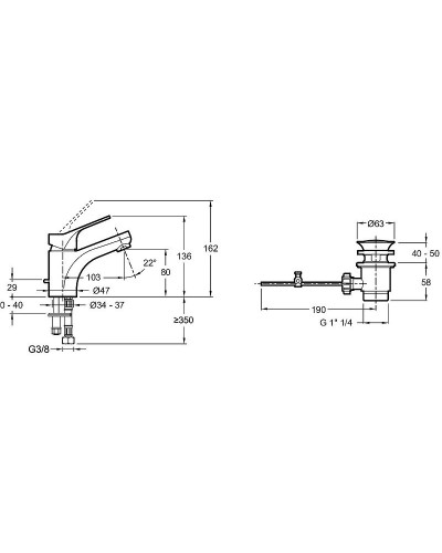 Смеситель для раковины Jacob Delafon Brive E75760-CP Хром