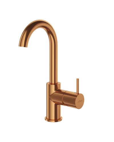 Смеситель для раковины однорычажный c тонкой ручкой, с донным клапаном CEZARES LEAF-LSM-A-L-SS Sunset