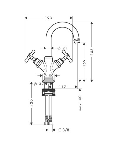 Смеситель для раковины с донным клапаном Axor Montreux 16505820